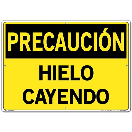 Vestil Aluminum Sign, 14-1/2" Height, 20-1/2" Width, Aluminum, Rectangle, Spanish SI-C-52-E-AL-040-S